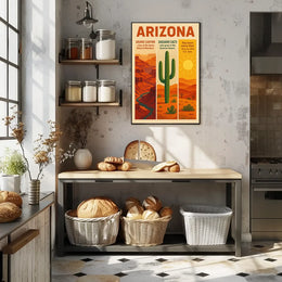 Sonoran Desert Saguaro Cactus Travel Poster