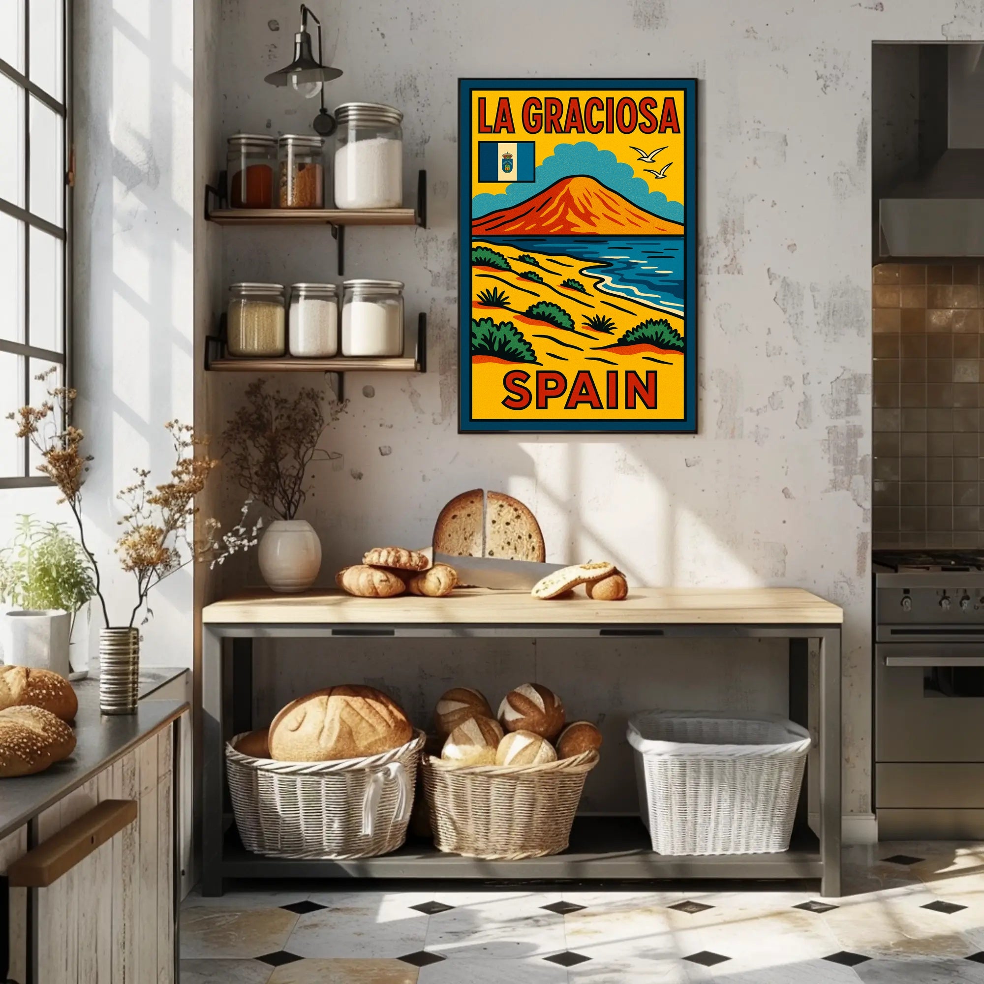 La Graciosa Vintage Travel Adventure Scenic Coastal Landscape Poster PosterGoat