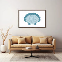Stylized Blue Seashell Minimalist Art Poster