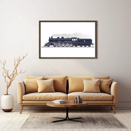 Vintage Steam Locomotive Poster: Classic Rail Elegance