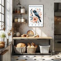 Mountain Bluebird Idaho State Bird Art Poster