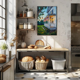 Vintage Rustic White Wooden House Wall Art Decor Poster