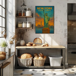 New York Statue of Liberty Poster Abstract Wall Art