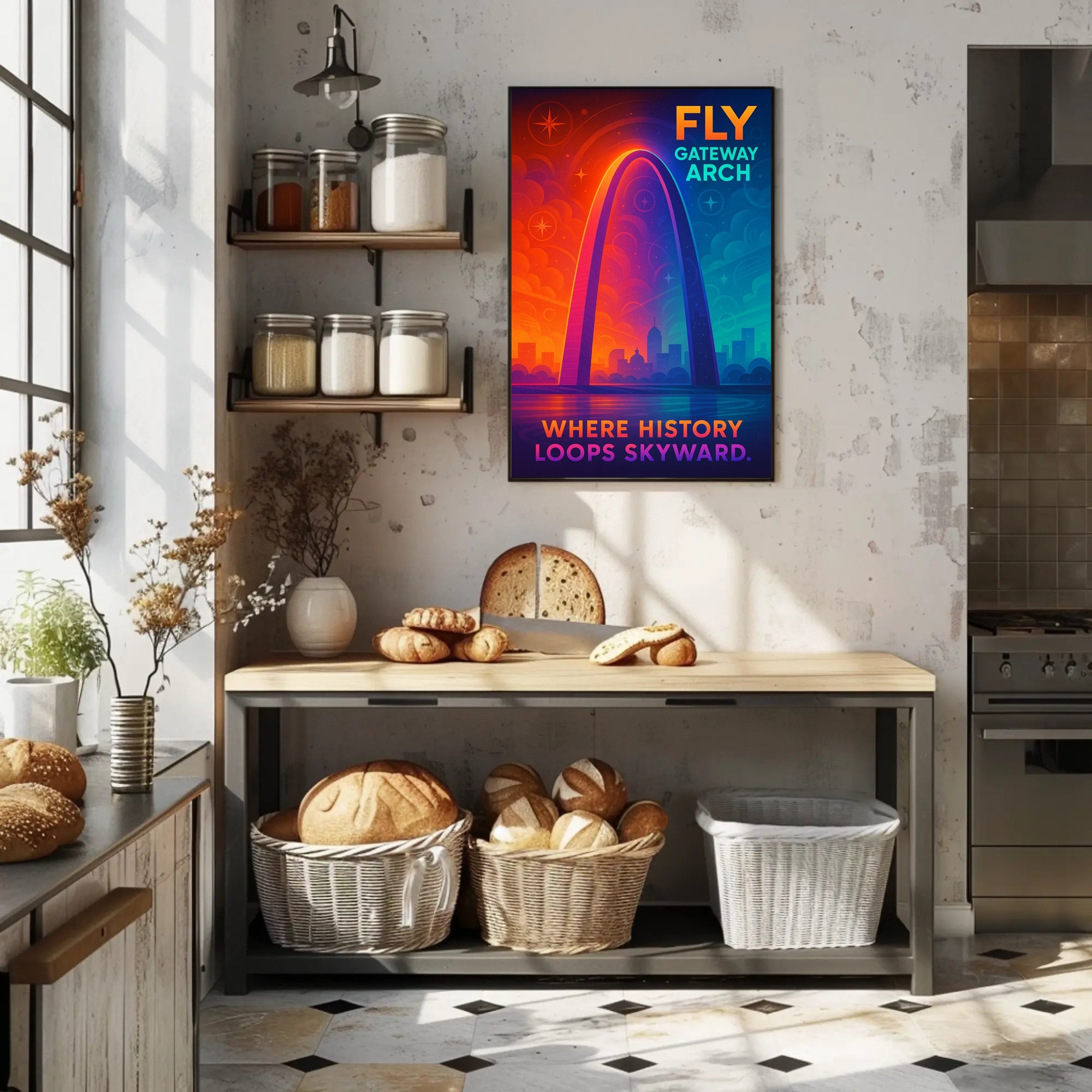 Gateway Arch Inspiring St. Louis Urban Cityscape Travel Poster