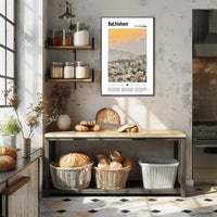 Bethlehem Urban Landscape with Middle Eastern Architecture Cityscape Poster PosterGoat