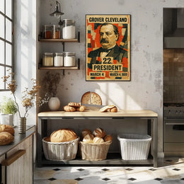 Grover Cleveland 22nd President of the United States Layered paper Collage Poster