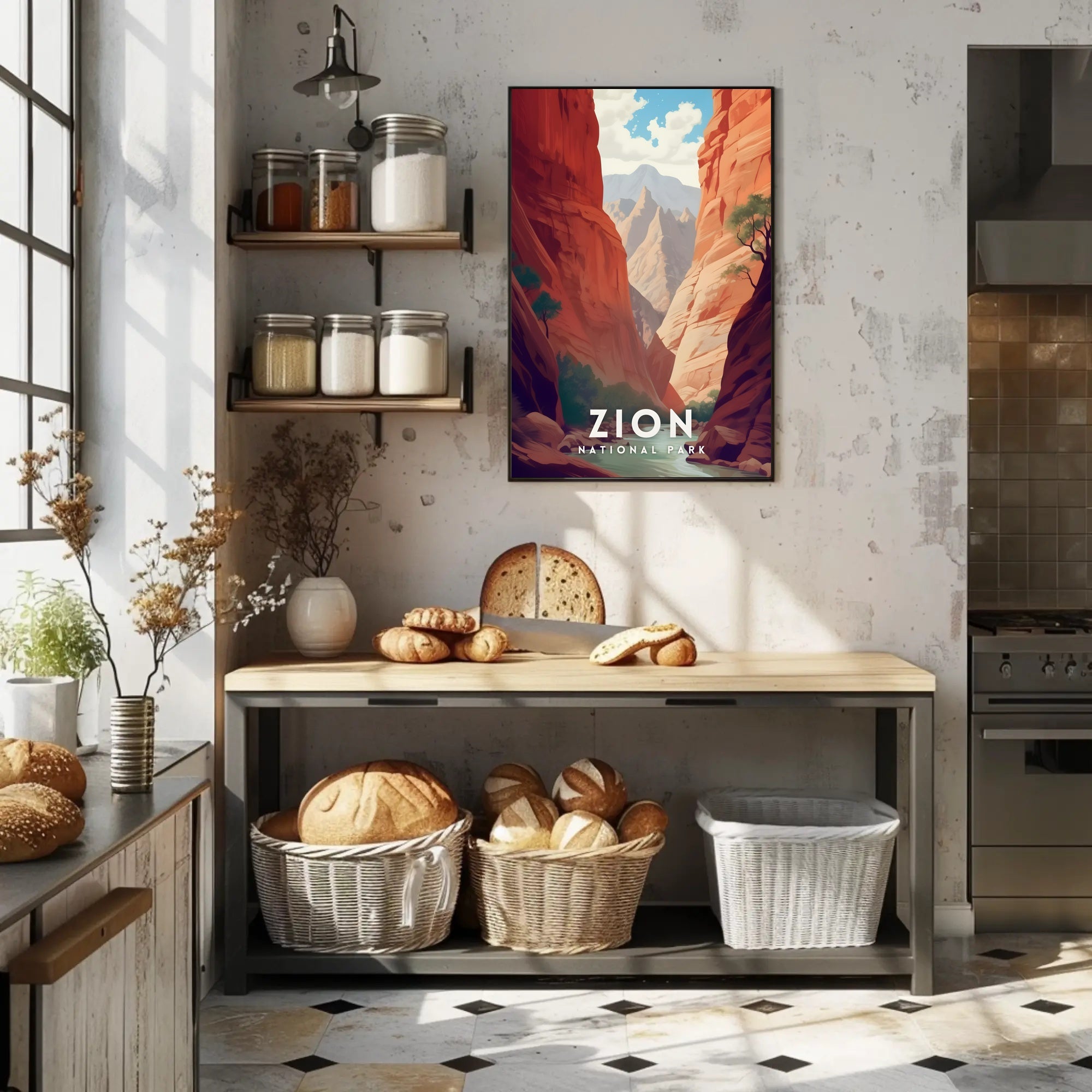 Zion National Park Scenic Travel Poster Print