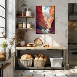 Zion National Park Scenic Travel Poster Print