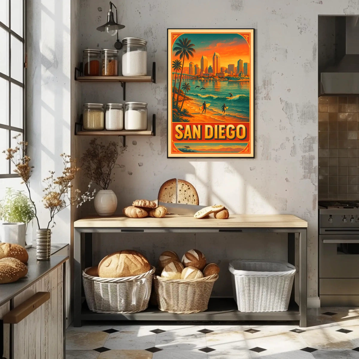 San Diego Surfing Paradise Poster