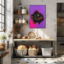 Neon Fish Expression Poster