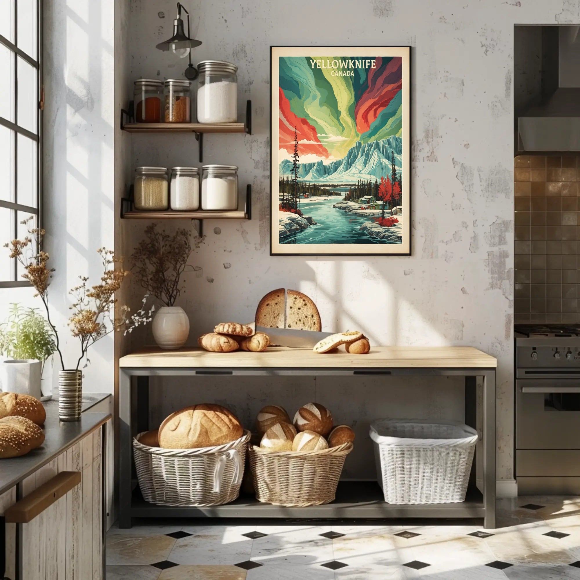 Yellowknife Aurora Travel Poster