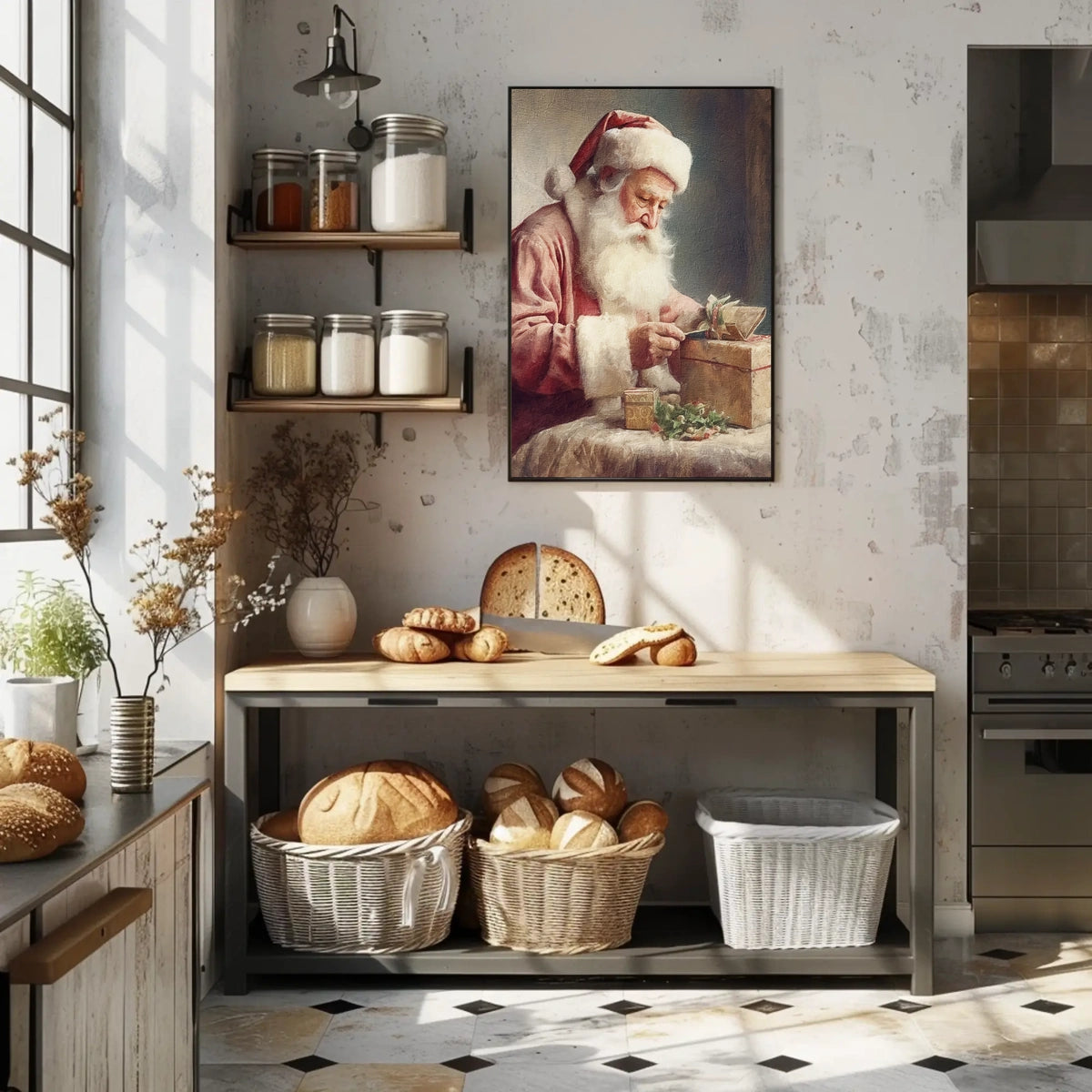 Santa Claus In A Moment Of Preparation Poster