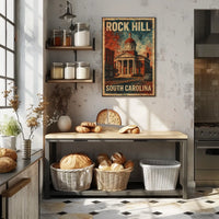 Vintage Rock Hill Architecture Collector Poster