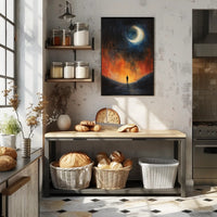 Stargazer's Dream: Surreal Cosmic Night Artistic Poster