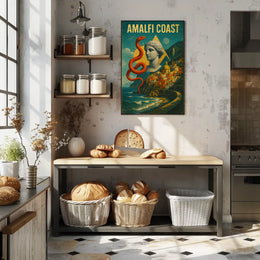 Amalfi Coast Artistic Impression Poster Wall Art Decor