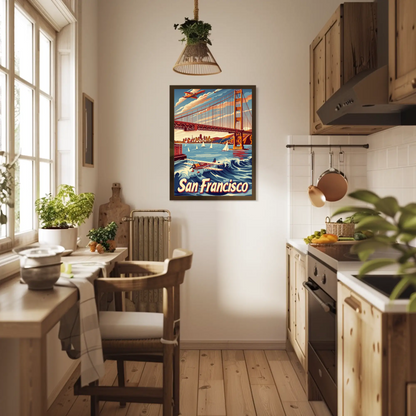 San Francisco Golden Gate Vintage Style Poster