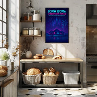Bora Bora Cyberpunk Oasis Poster