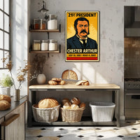 Chester A. Arthur 21st President of the United States Inked Comic Style Poster