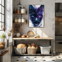 Cosmic Feline Art Print Poster for Home Decor and Wall Art PosterGoat
