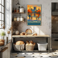 Columbus Reflections On The Scioto Poster