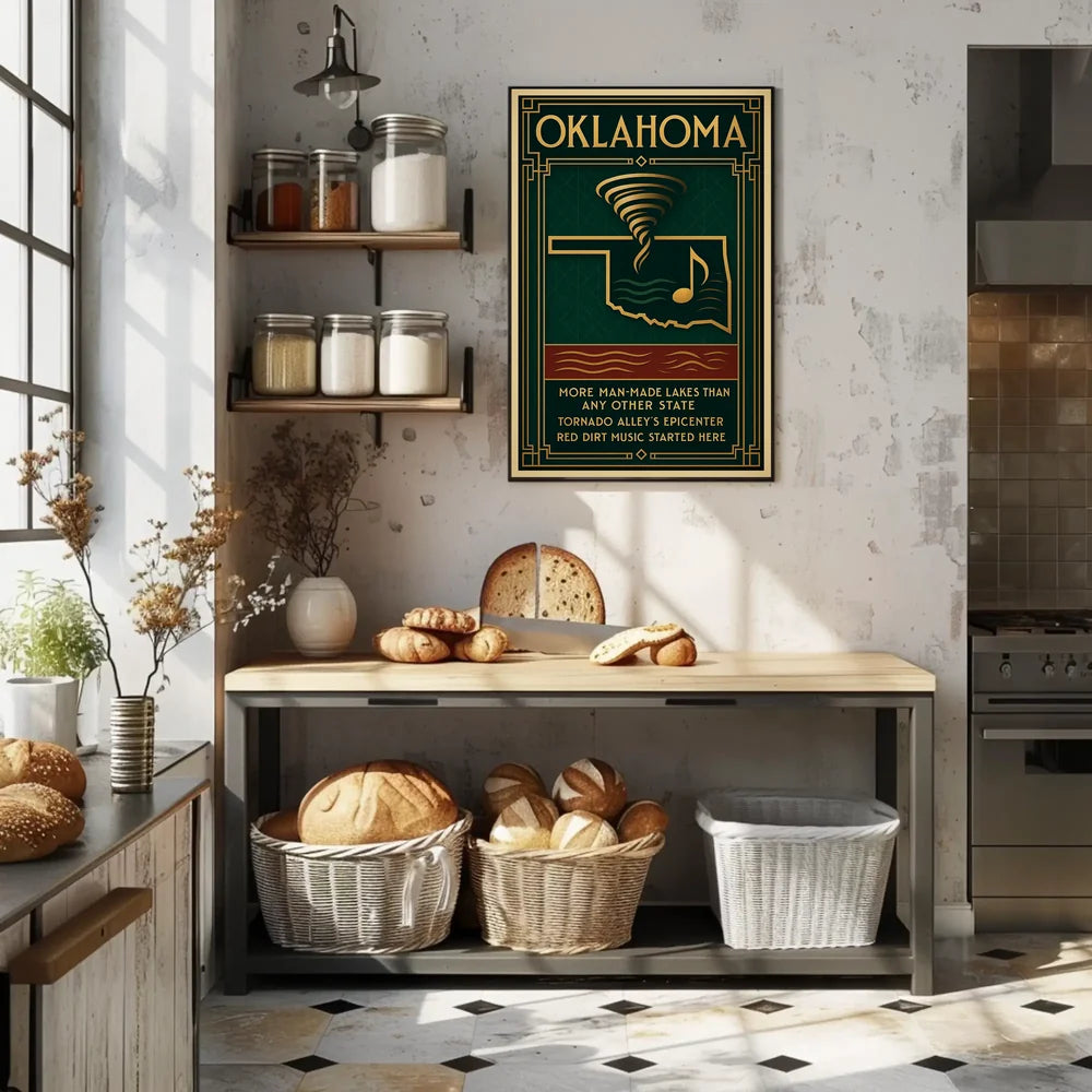 Oklahoma's Unique Culture and Geography Poster