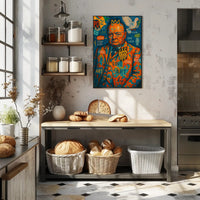 Portrait with Peace Dove: Abstract, Artistic, or Pop Culture Poster