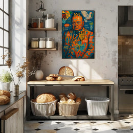 Portrait with Peace Dove: Abstract, Artistic, or Pop Culture Poster