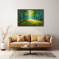 Serene Forest Pathway Impressionistic Art Poster