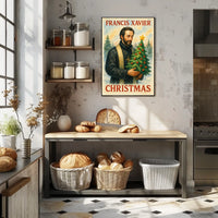 Francis Xavier's Festive Scene with Evergreen Trees - Historical or Presidential Poster