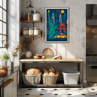New York City Vibrant Urban Art Poster Modern Wall Art