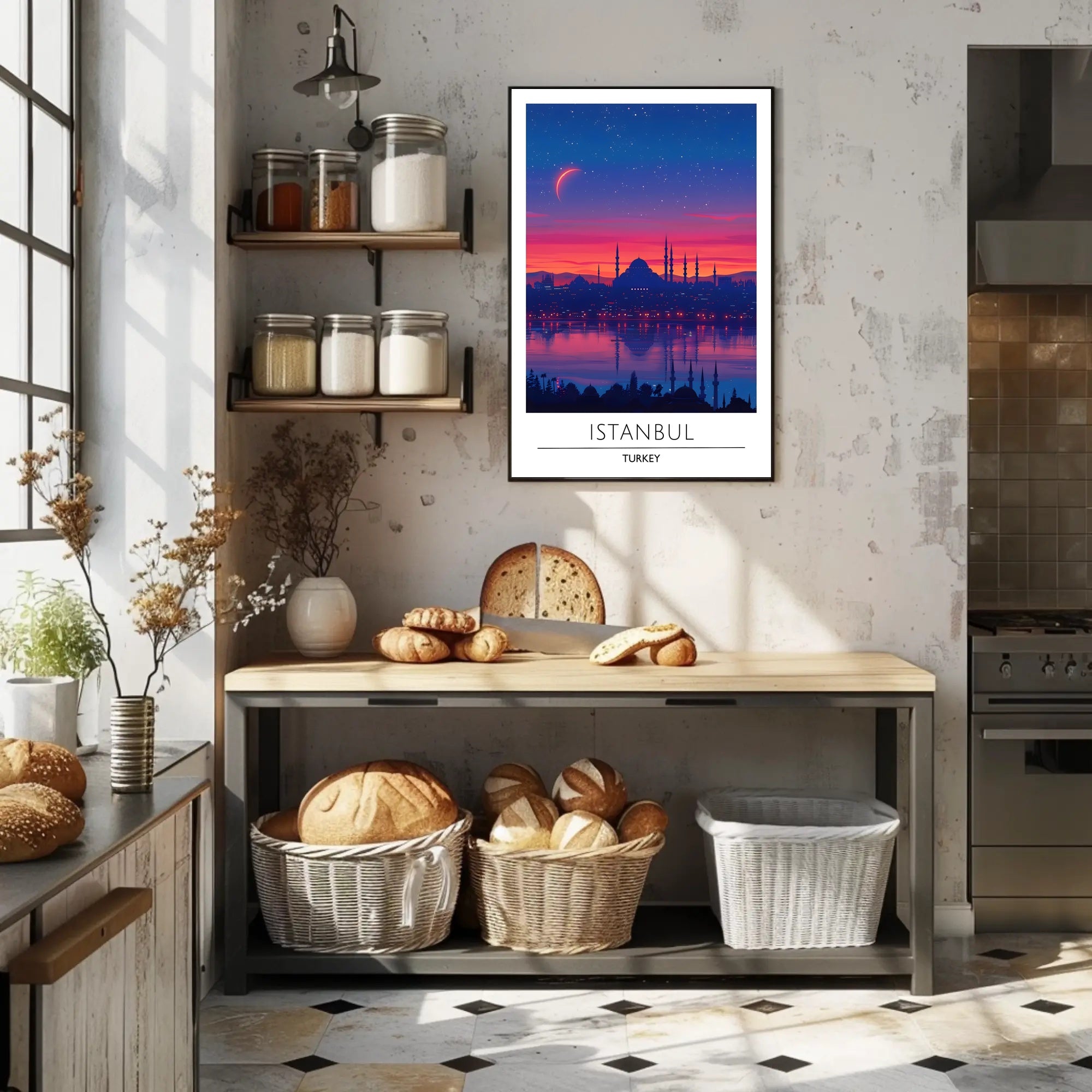 Istanbul Twilight Skyline Enchantment Urban or Cityscape Poster
