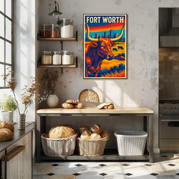 Fort Worth Vibrant Cityscape Poster