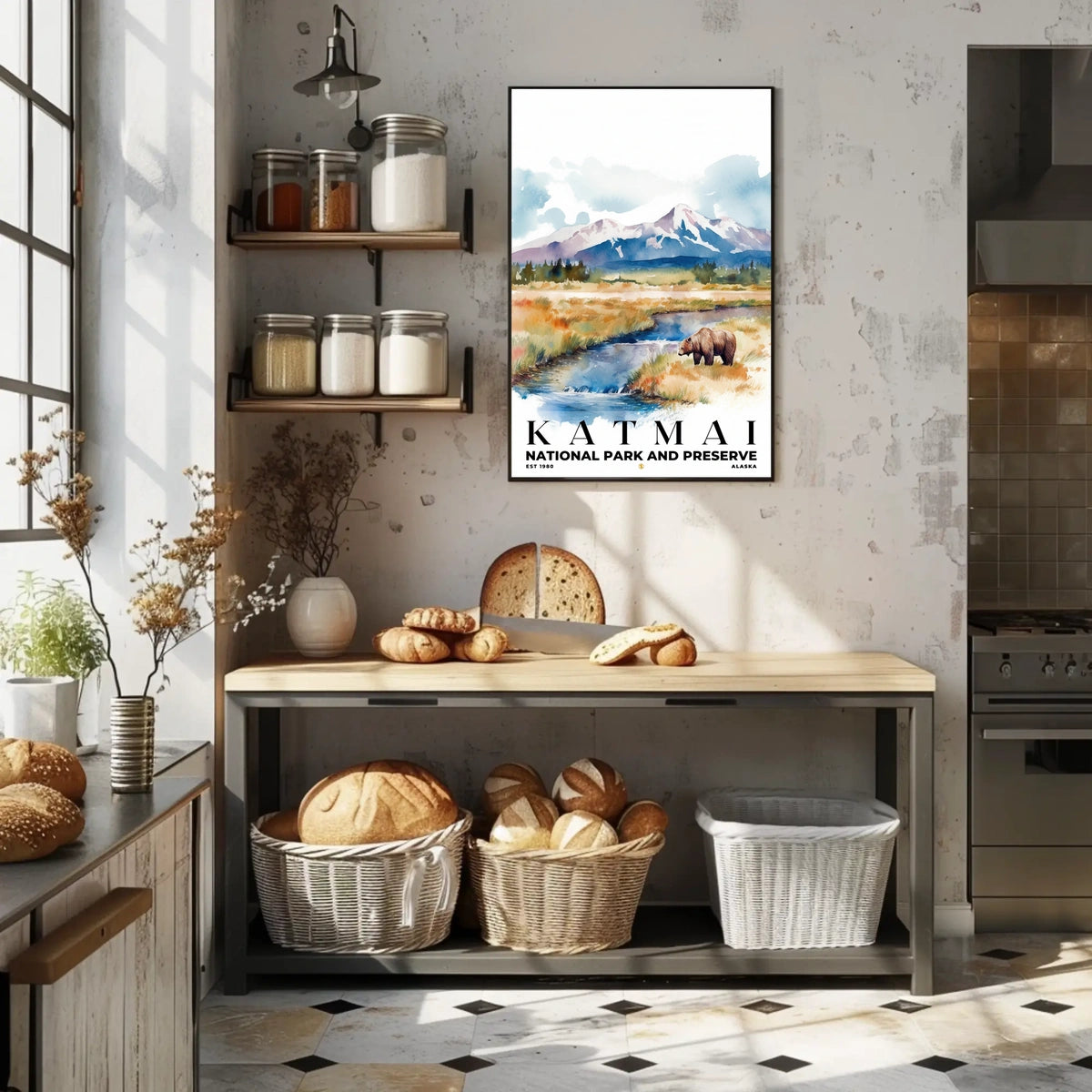 Katmai Watercolor Wall Art Poster