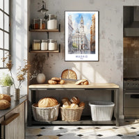 Madrid's Historic Building Watercolor Travel Poster PosterGoat