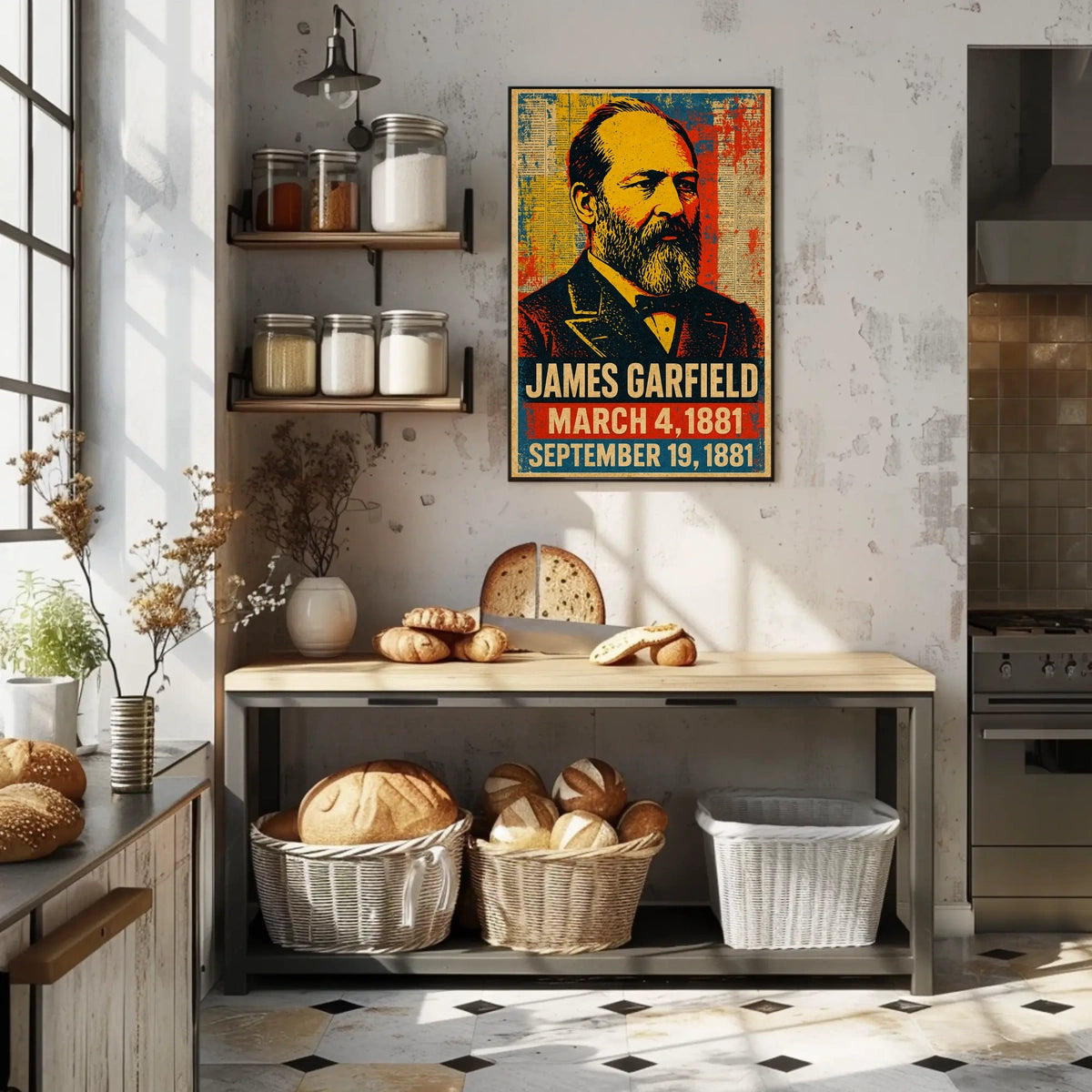 James A. Garfield 20th President of the United States Street Art Mashup Poster