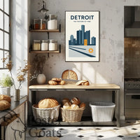 Detroit Cityscape Modern Industrial Urban Artwork Poster