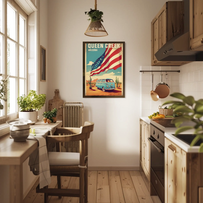 Queen Creek Arizona Vintage Travel Poster Artwork