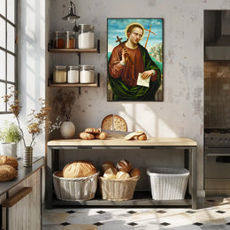 Saintly Portrait with Cross Poster