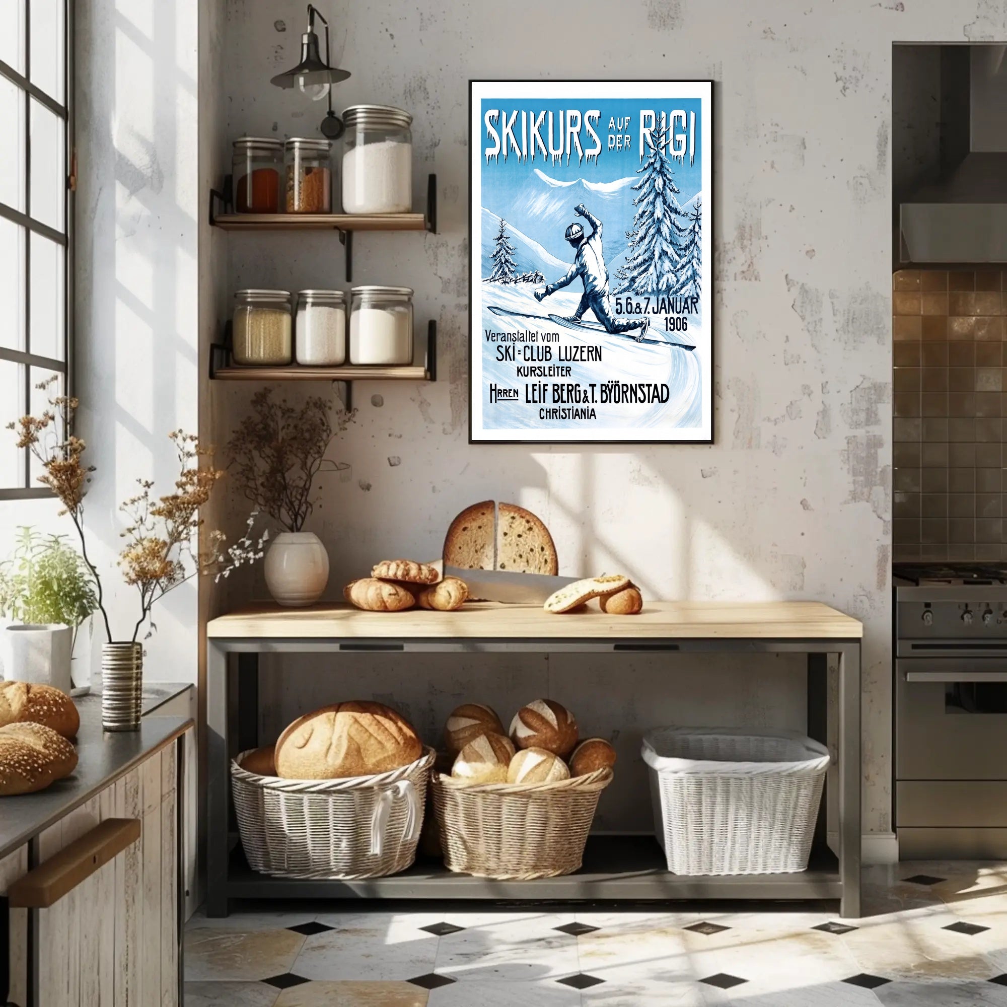 Ski Course on Mount Rigi Poster PosterGoat