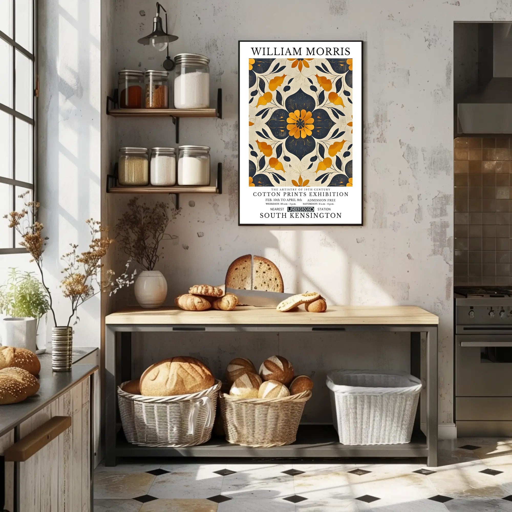 William Morris Cotton Prints Exhibition Poster