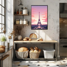 Eiffel Tower Romantic Colors Dreamy Travel Poster