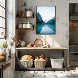 Serene Mountain Reflection Photorealistic Nature Poster