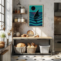 Serene Waters Shark Fin At Dusk Poster