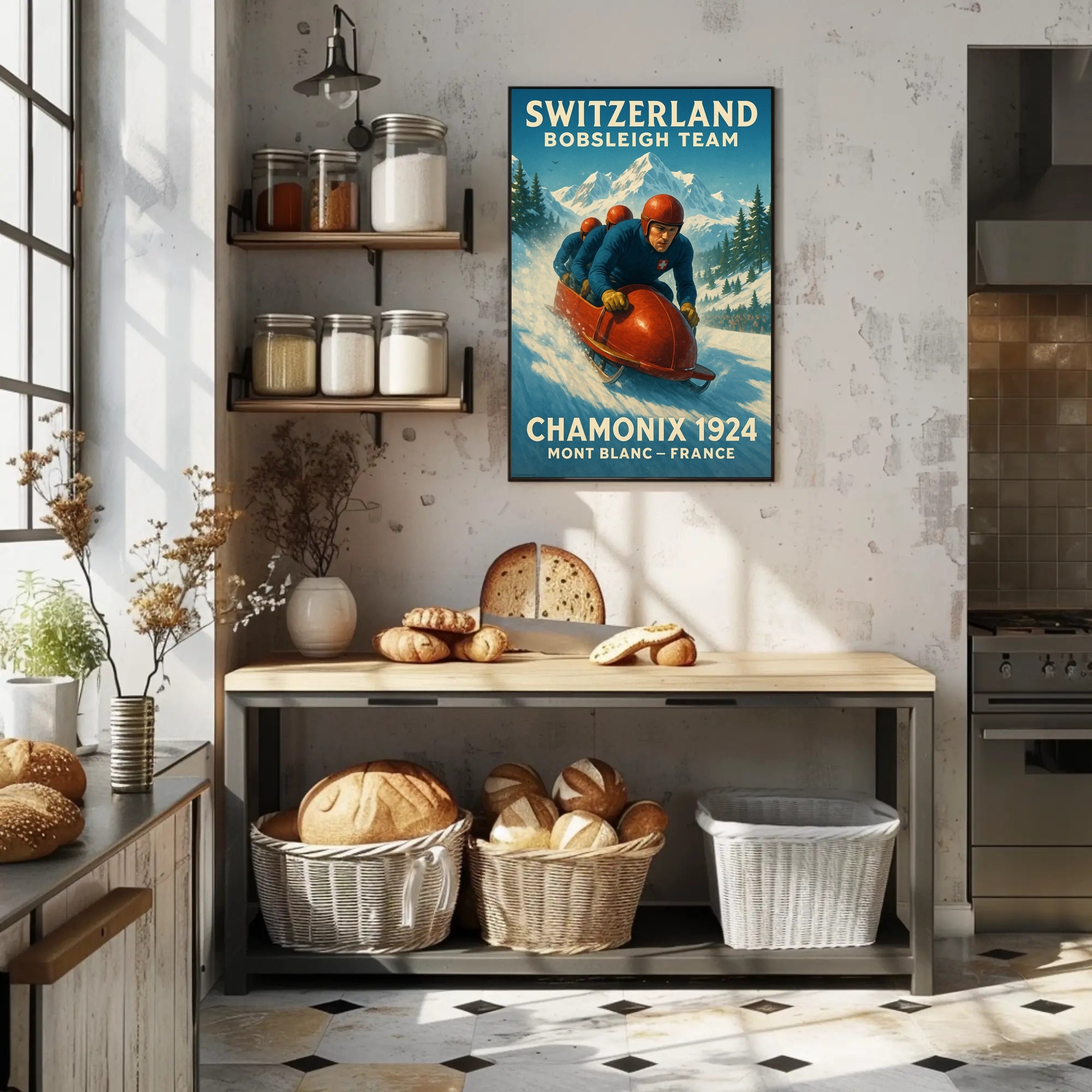 Switzerland Bobsleigh Team Chamonix 1924 Poster