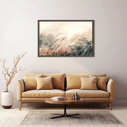 This poster features an artistic depiction of a serene natural landscape. The core Travel Poster