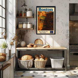 Boston Heritage Poster Vintage Travel Wall Art