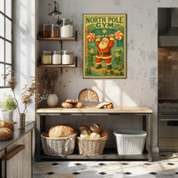 North Pole Gym Vintage Christmas Poster Art