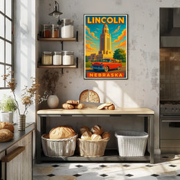 Lincoln Nebraska Cityscape Scenic Wanderlust Poster