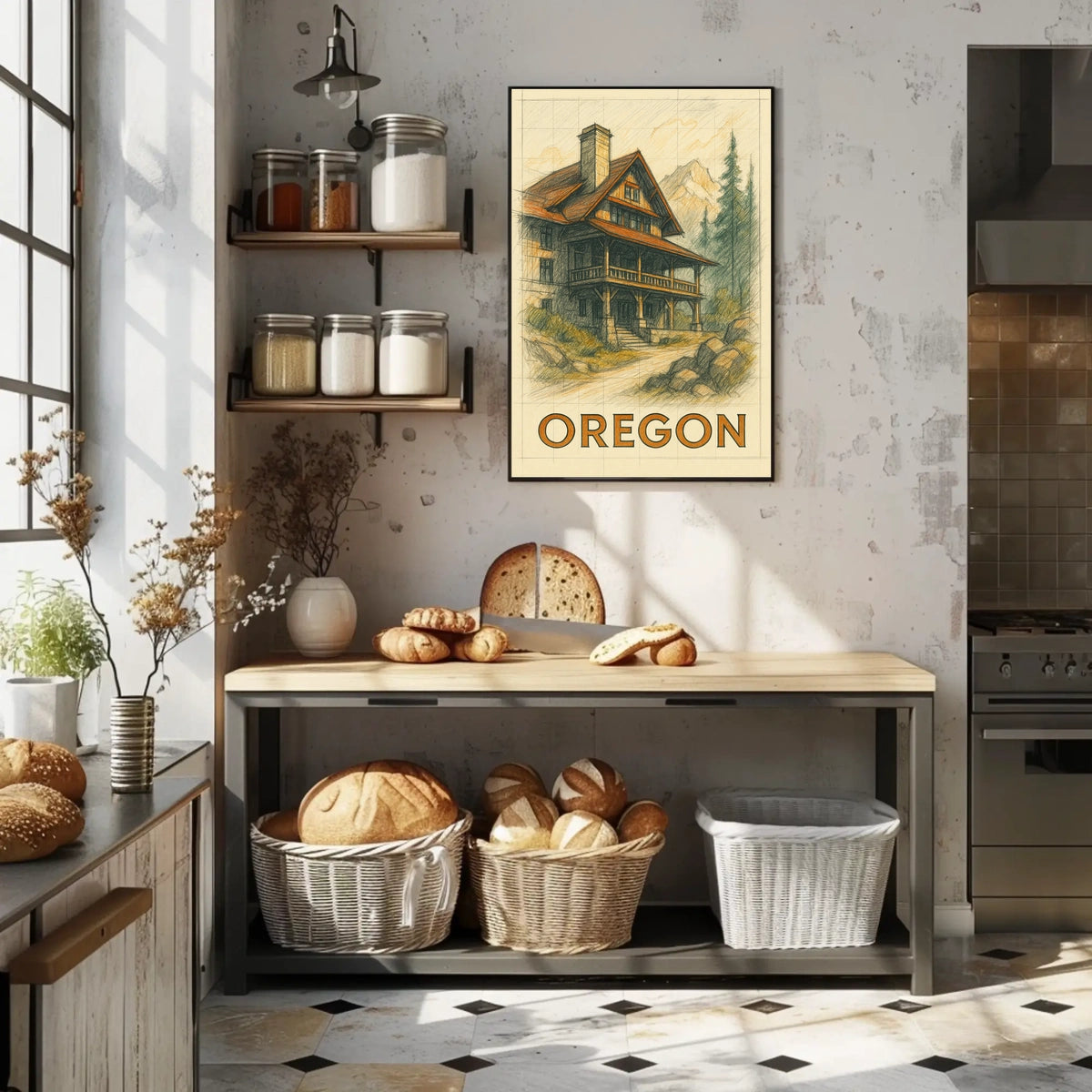 Oregon Mountain Lodge Poster