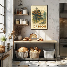 Oregon Mountain Lodge Poster